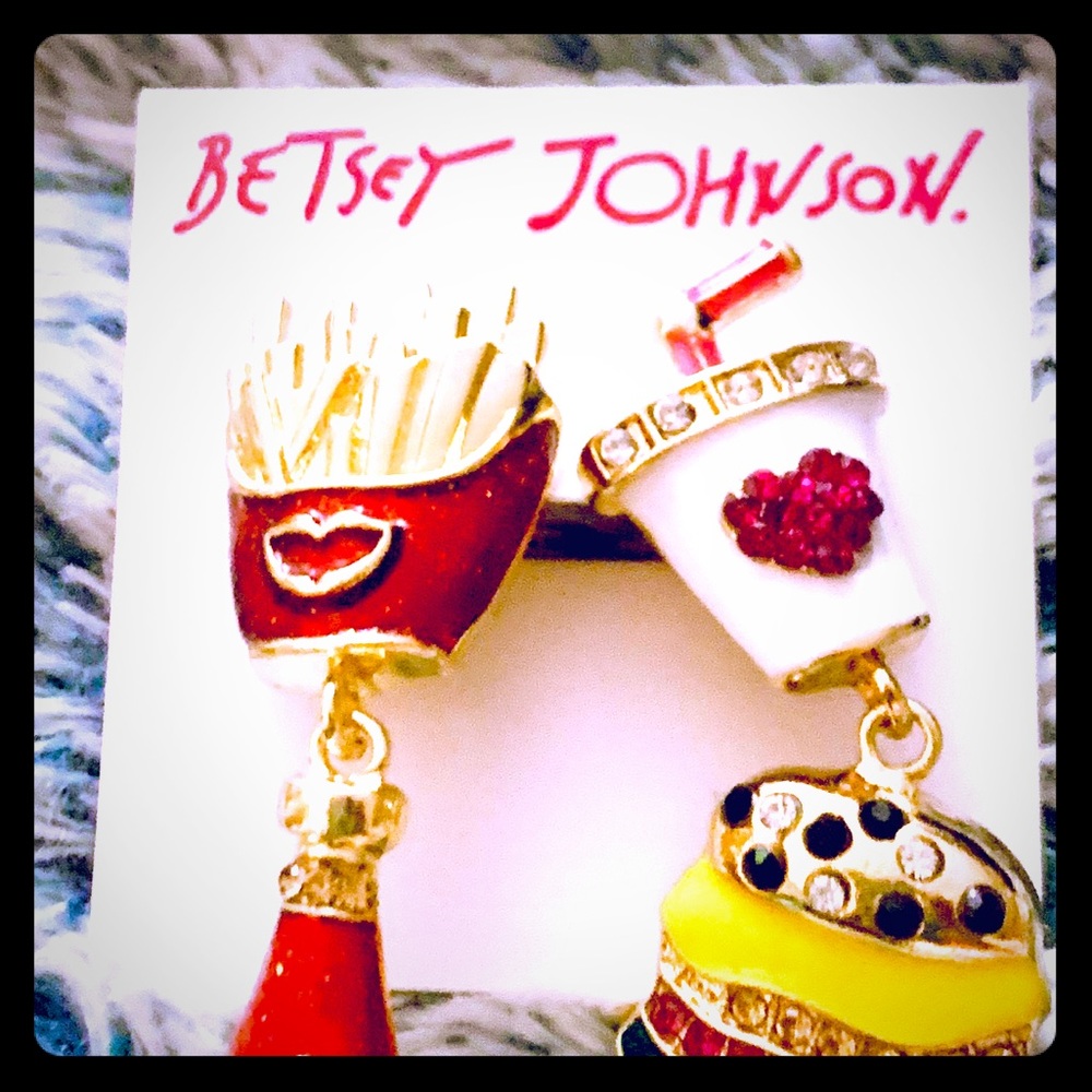 IN STOCK! Betsey Burger Fries mismatched Earrings